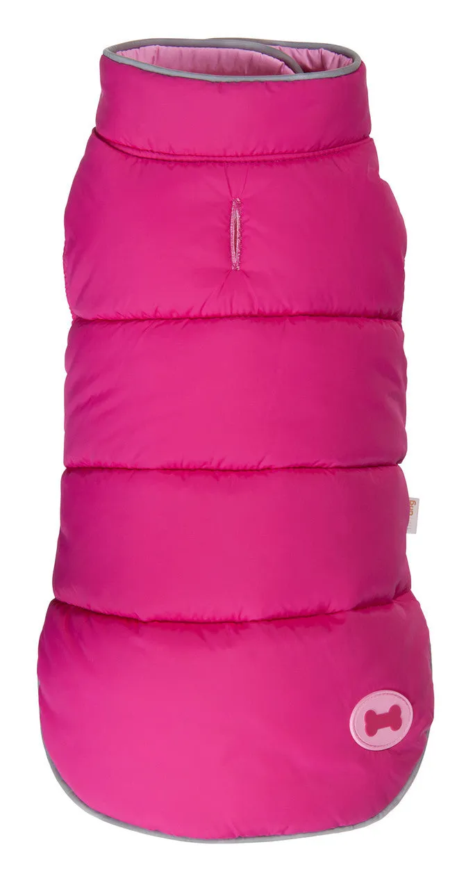 Puffer Dog Coat - Reversible Hot Pink/Light Pink