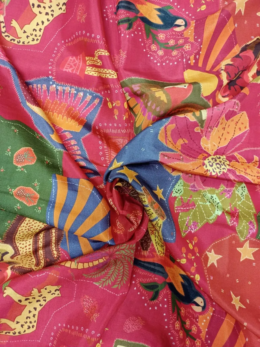 Pure Modal Soft Muslin Digital Printed Fabrics