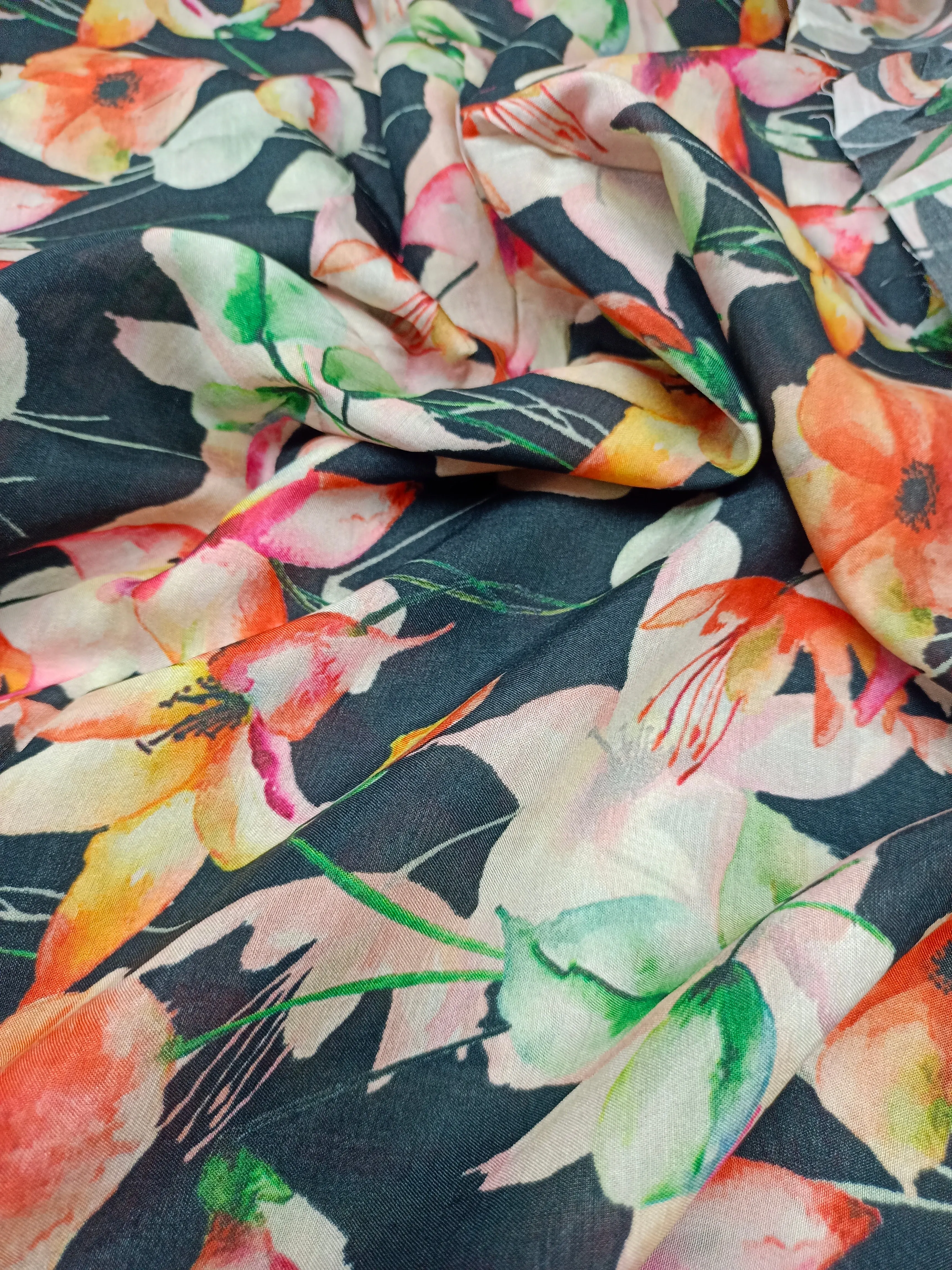 Pure Modal Soft Muslin Digital Printed Fabrics