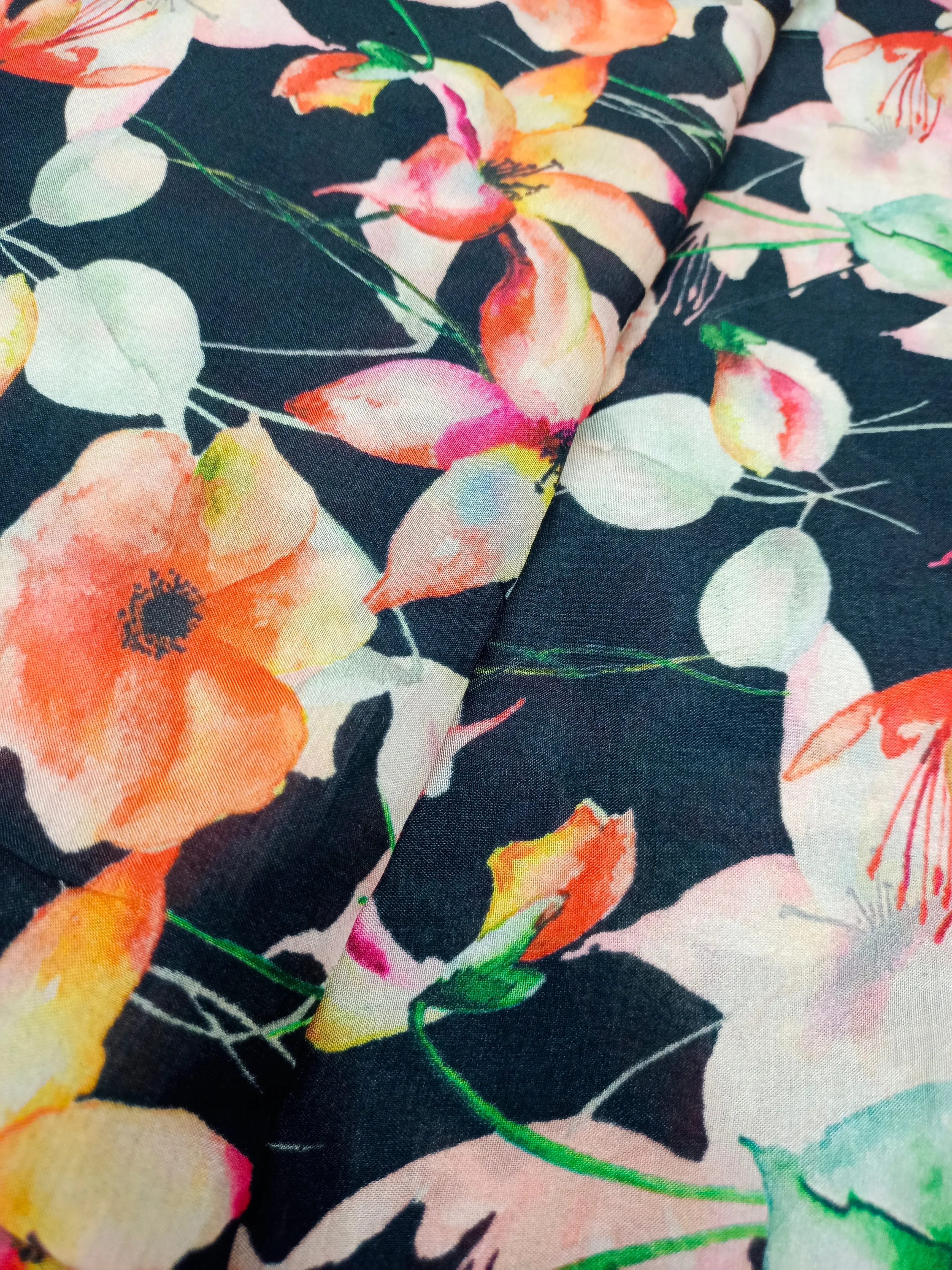 Pure Modal Soft Muslin Digital Printed Fabrics