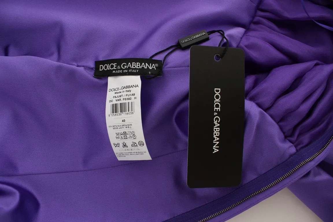 Purple Silk Ball Gown Full Length Dress