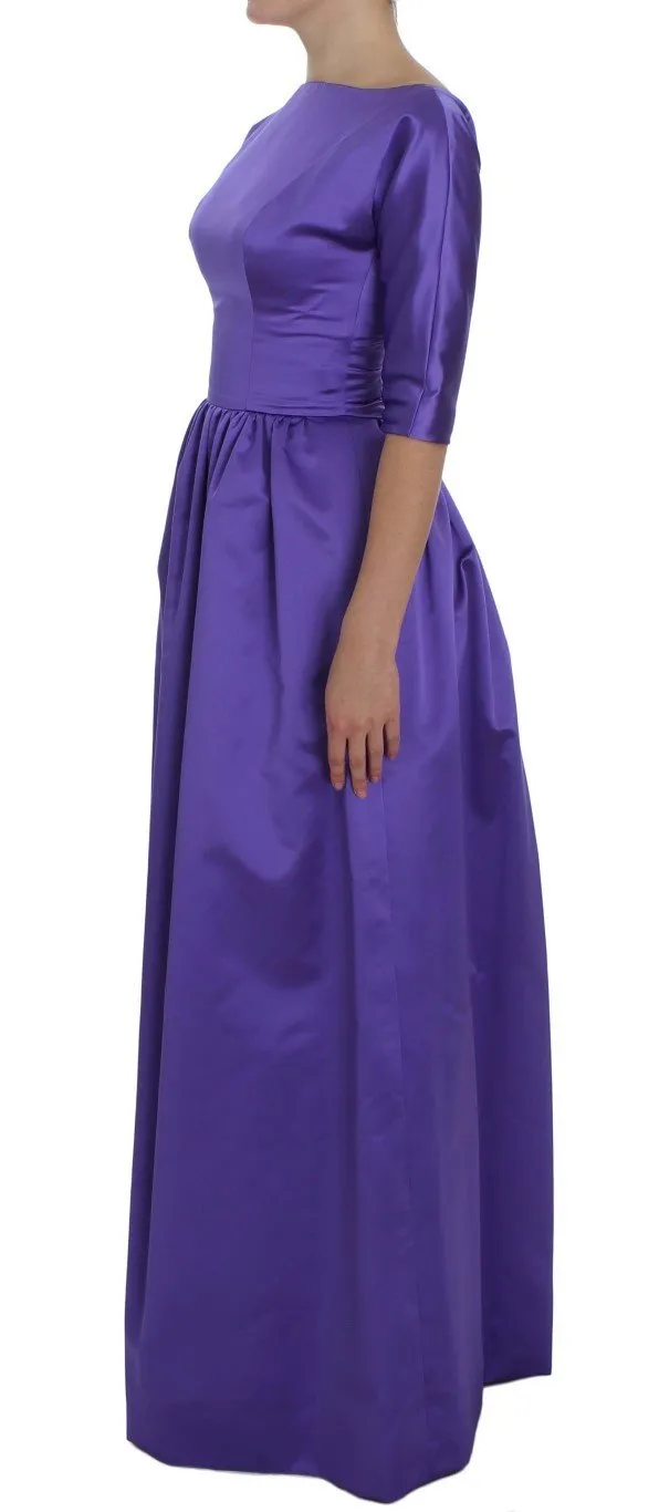 Purple Silk Ball Gown Full Length Dress