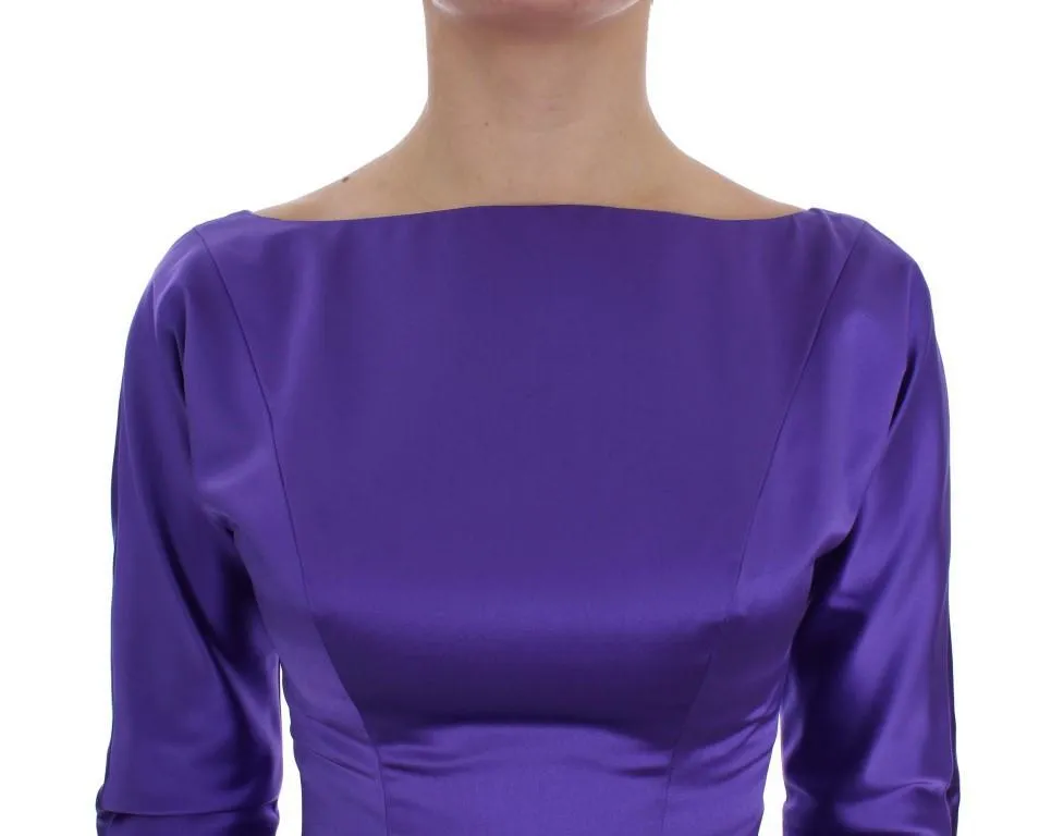 Purple Silk Ball Gown Full Length Dress