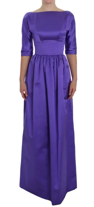 Purple Silk Ball Gown Full Length Dress