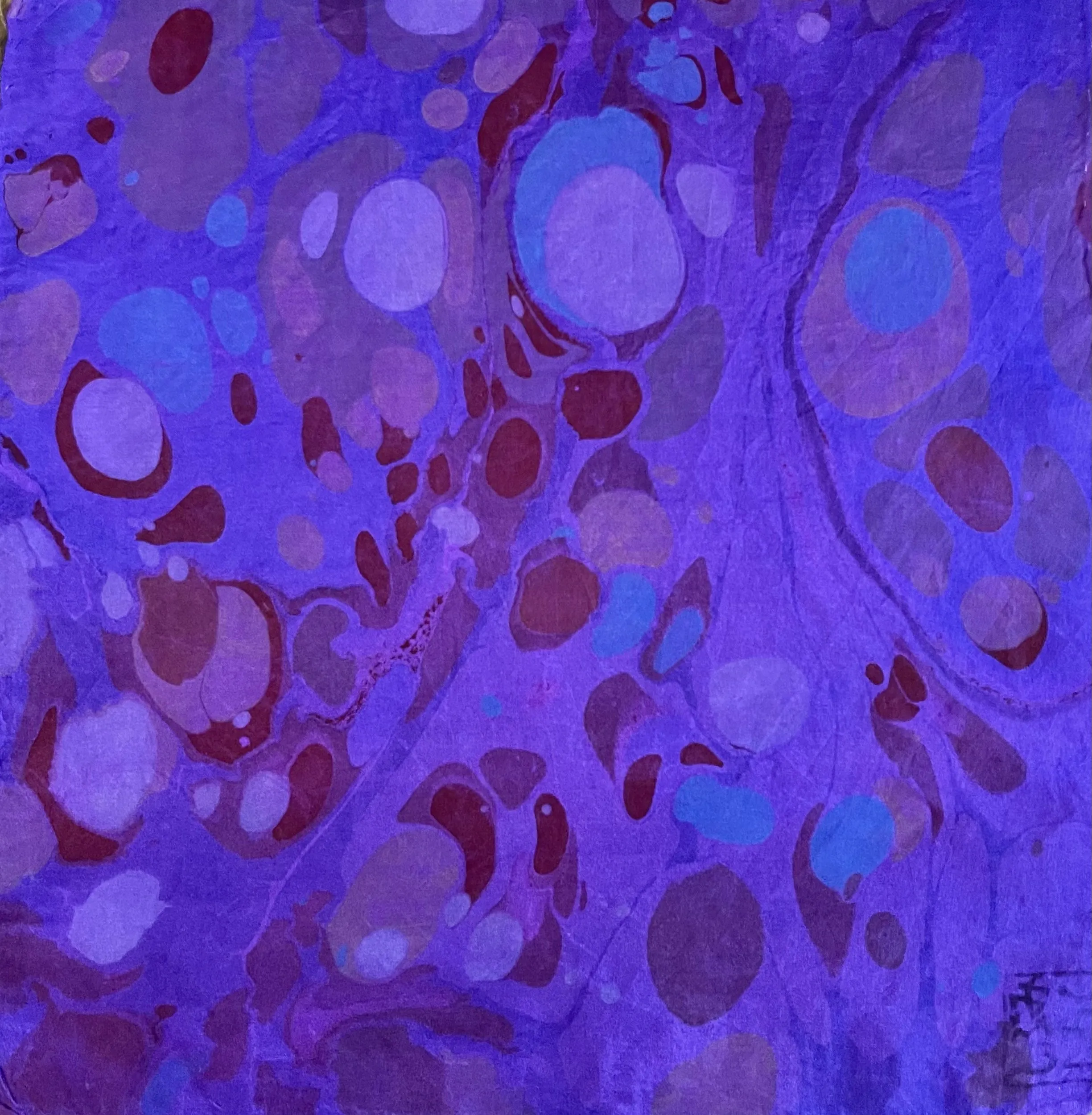Purple Stone 11x11”  Habotai silk,  pocket square, doily, hair tie, or accessorize your dog.
