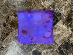 Purple Stone 11x11”  Habotai silk,  pocket square, doily, hair tie, or accessorize your dog.