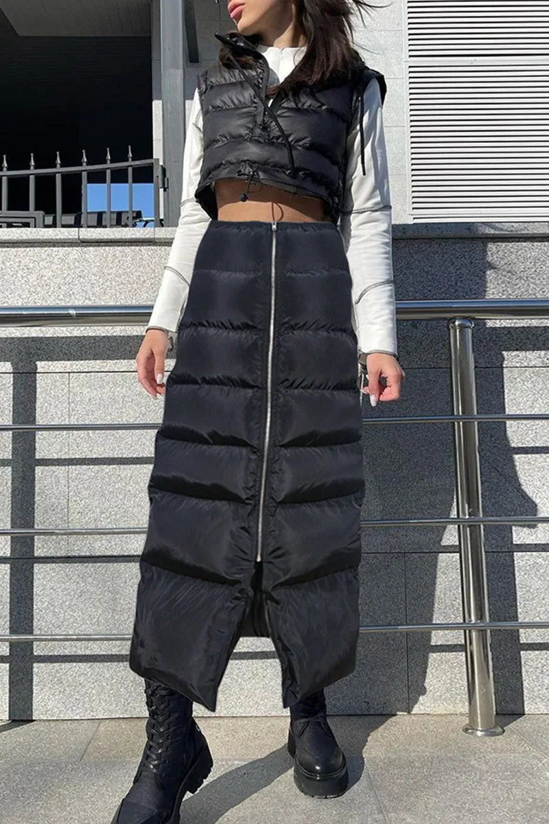 QH0538 Puffer Long Skirt