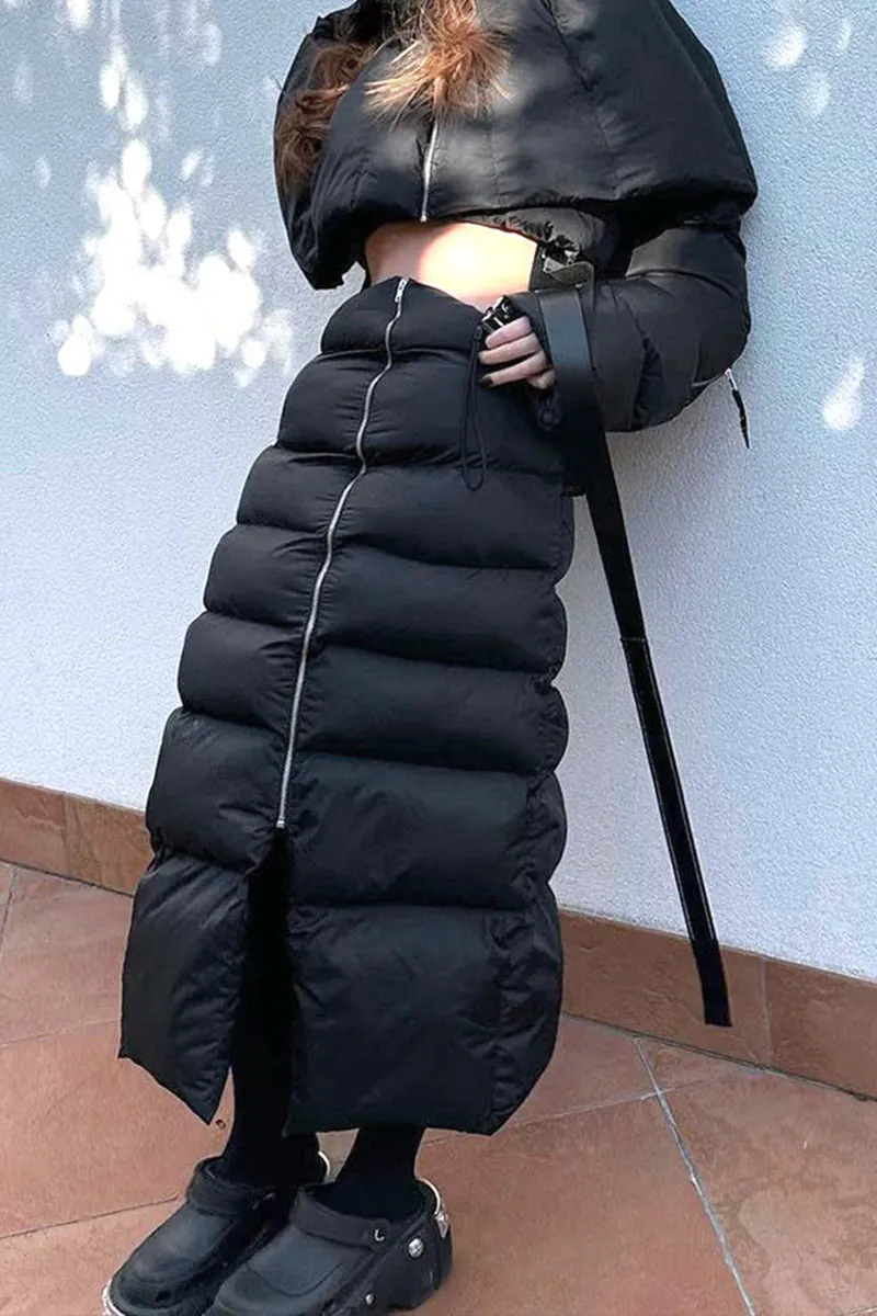 QH0538 Puffer Long Skirt