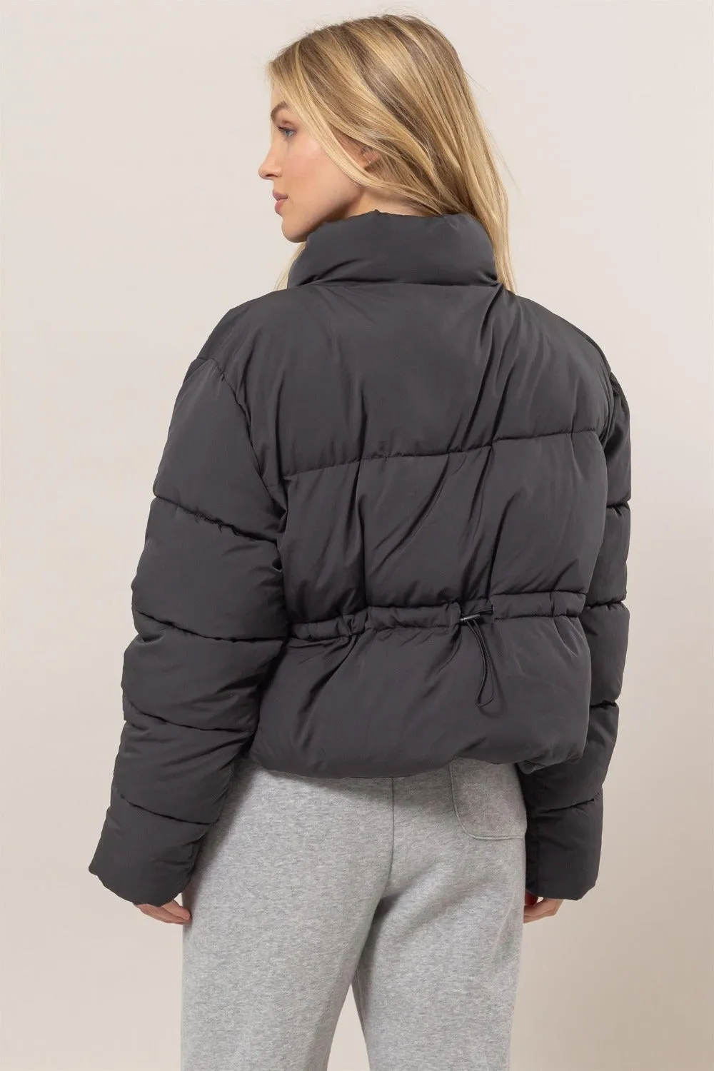 Quilted Drawstring Puffer Jacket