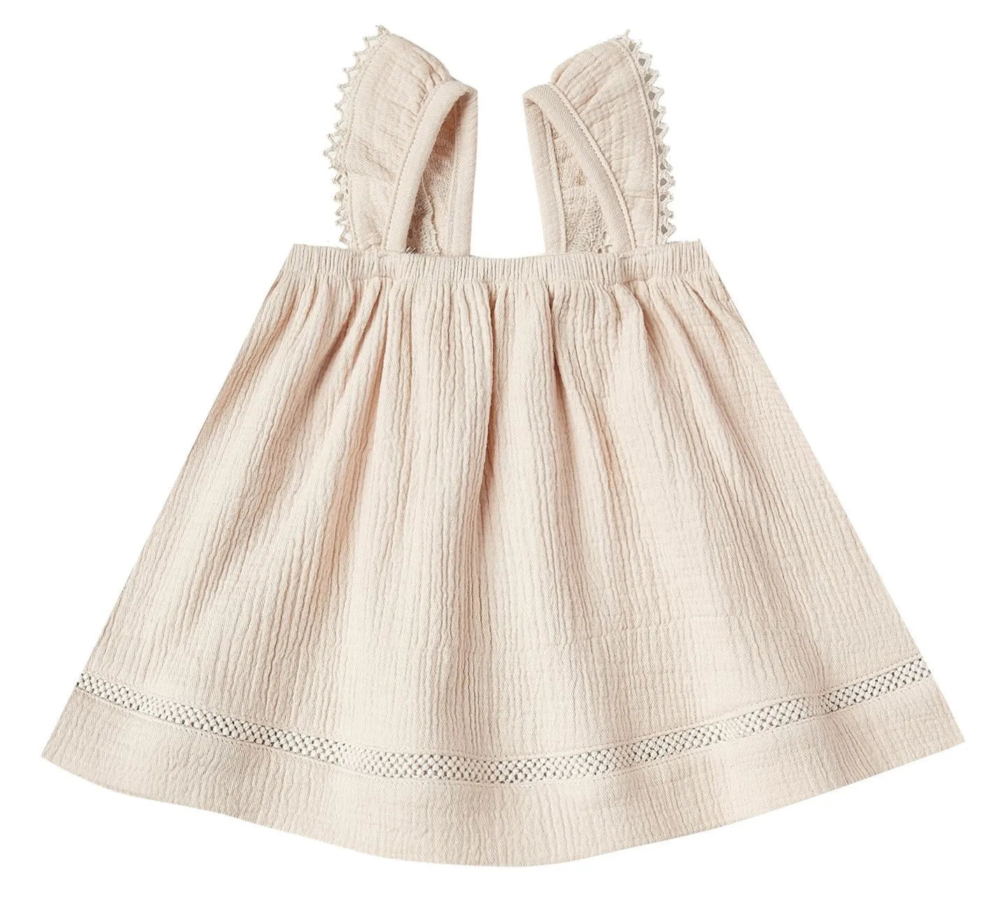 Quincy Mae Natural Woven Ruffled Tube Dress