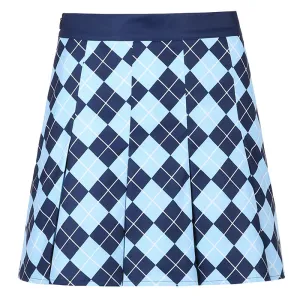 "BLUE DIAMOND CHECK PLEATED" SKIRT N040704