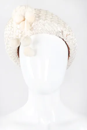 Raffia Pom Pom Hat