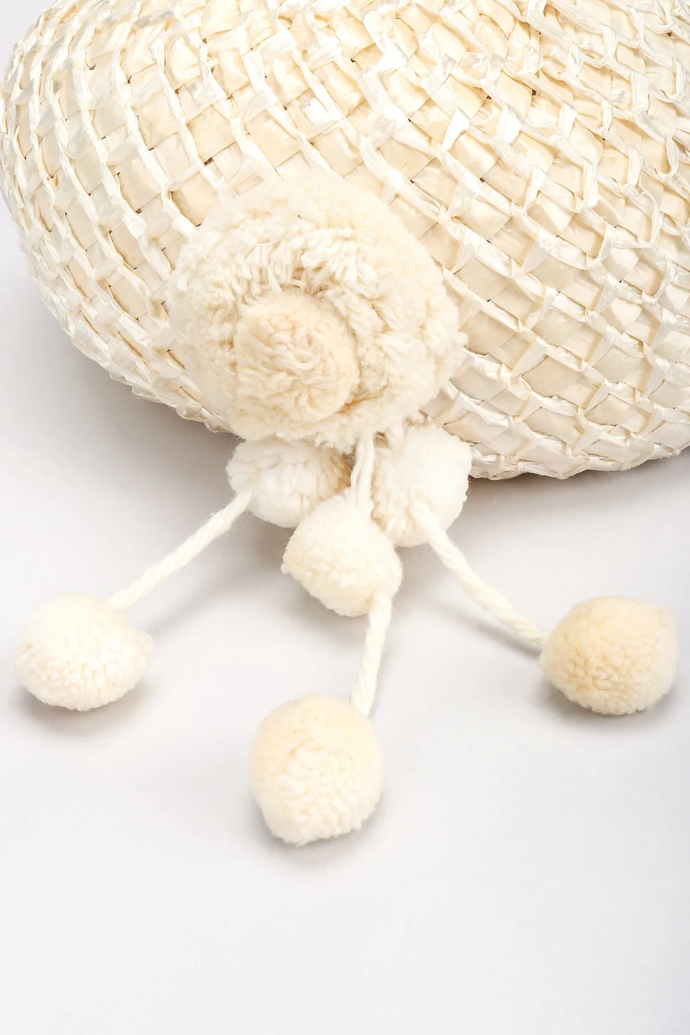 Raffia Pom Pom Hat