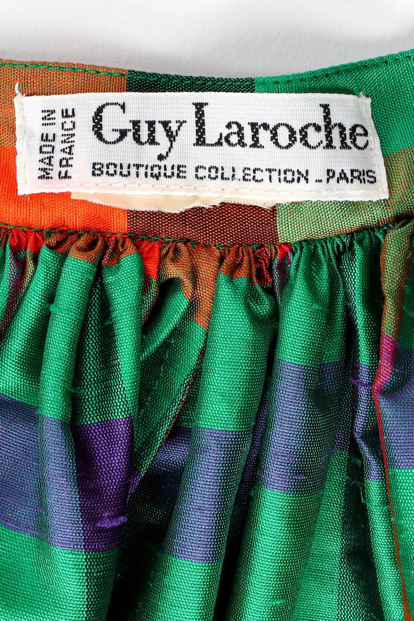 Rainbow Plaid Silk Dress & Skirt Set