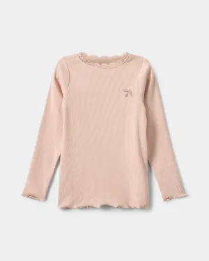 RAMITASK T-SHIRT LONG SLEEVE - Leaf Light rose