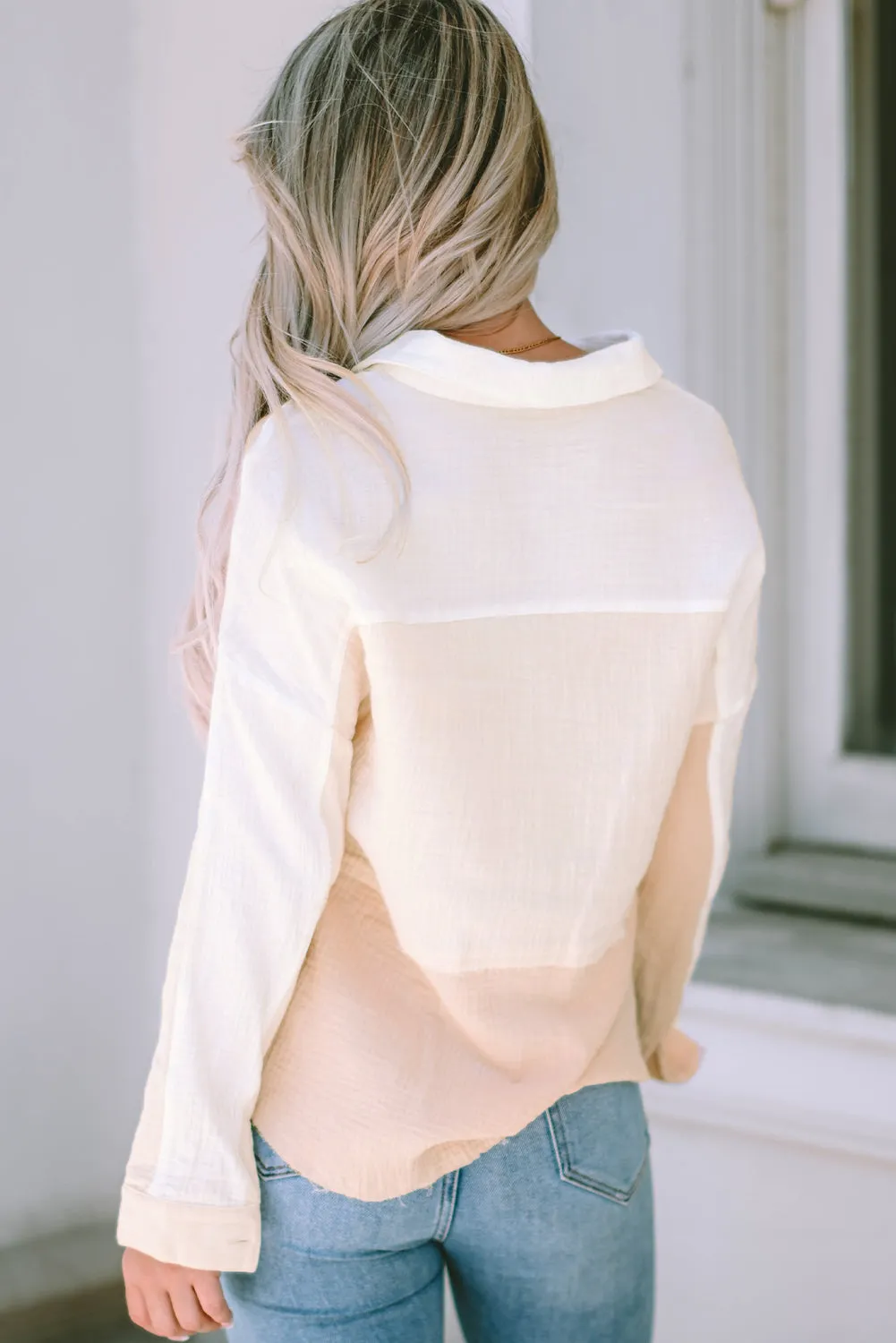 Raw Hem Textured Shirt