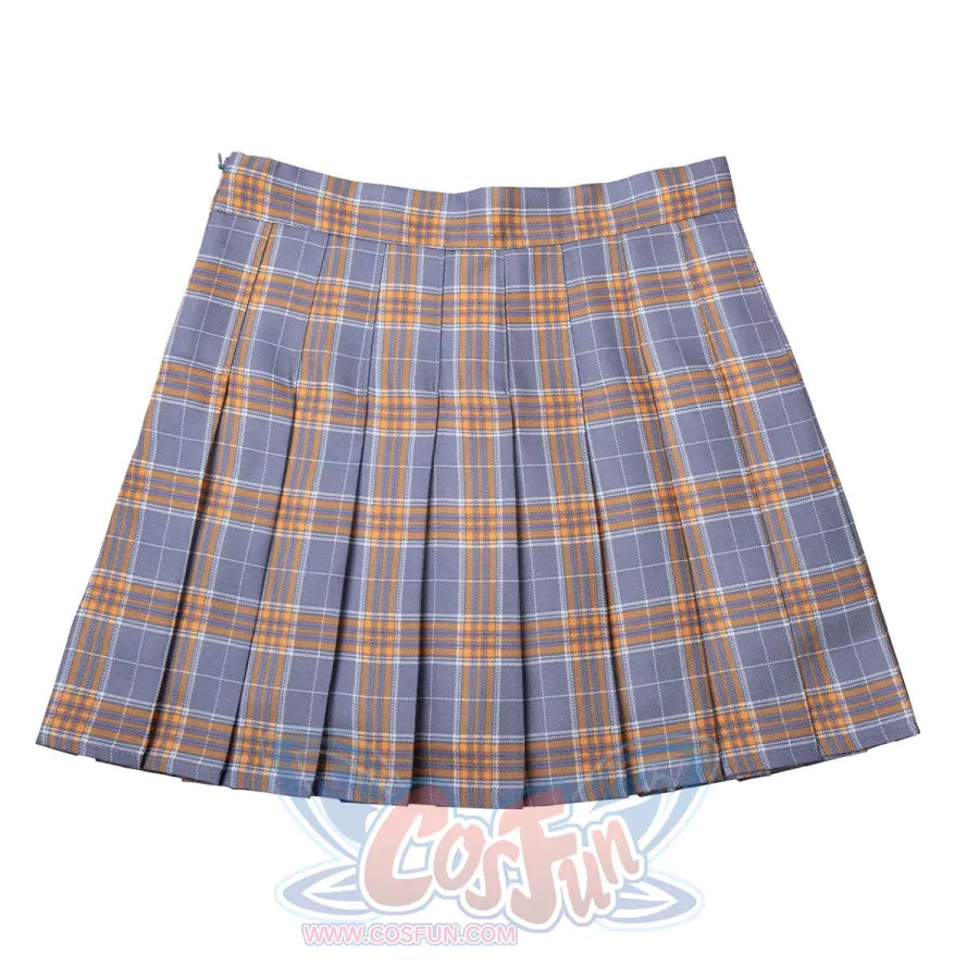 【READY TO SHIP】JK High Waist Yellow Plaid Pleated Skirts C00169