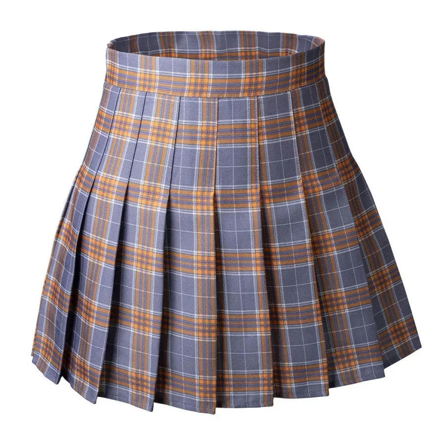 【READY TO SHIP】JK High Waist Yellow Plaid Pleated Skirts C00169