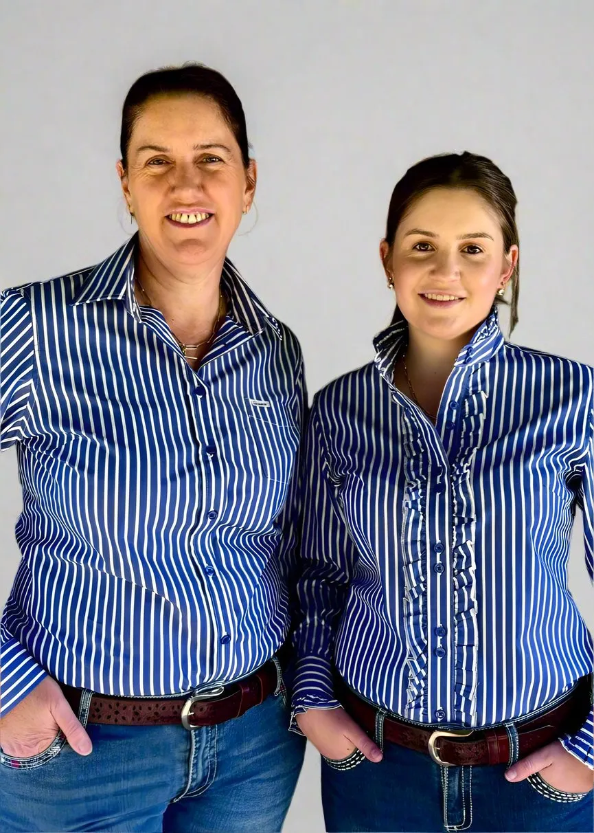 Reagan - Long Sleeve Collared Shirt WITH Ruffles