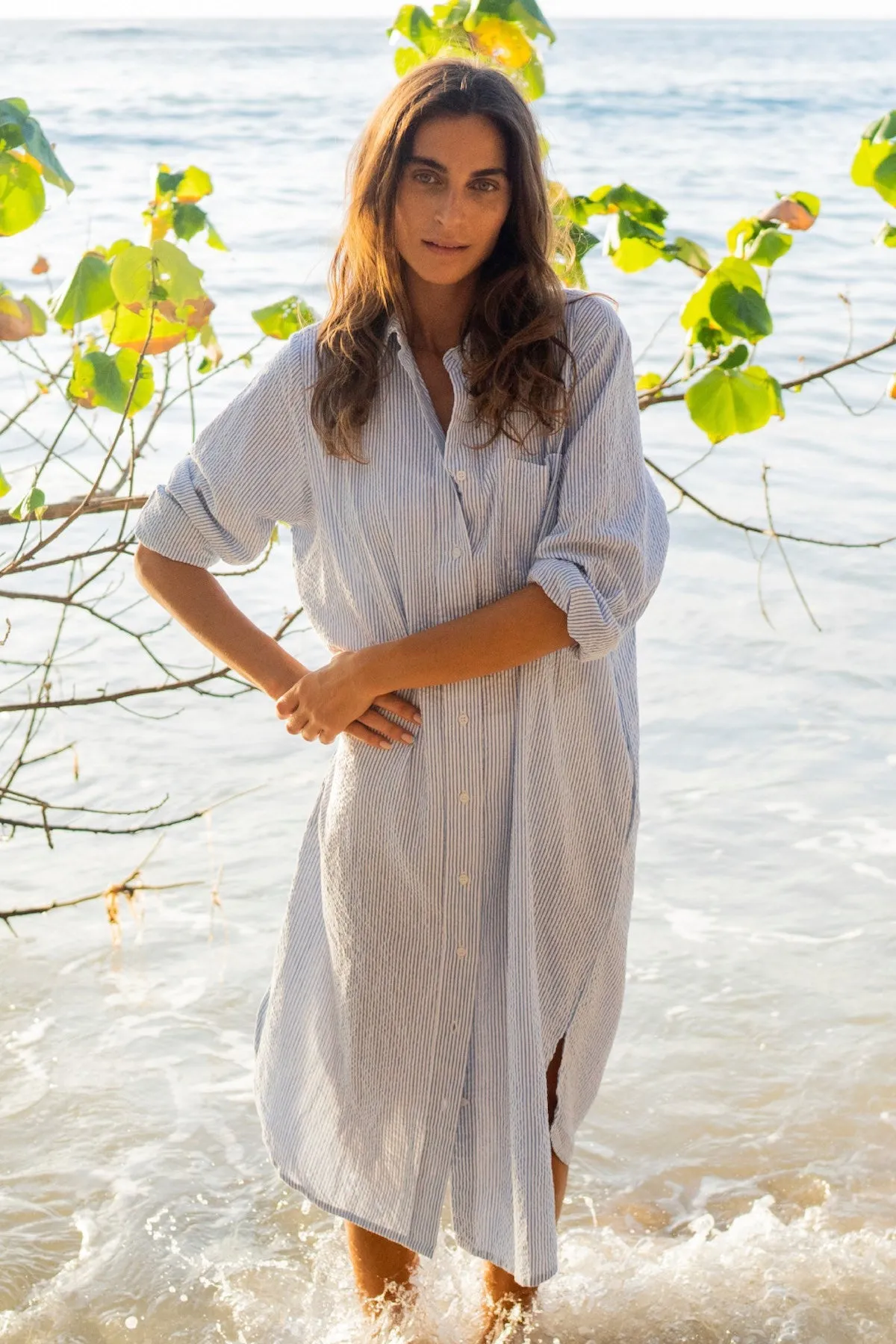 reason shirtdress wave stripe