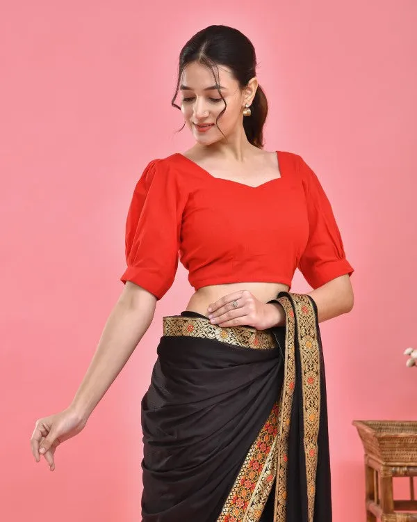Red Crop Top Blouse