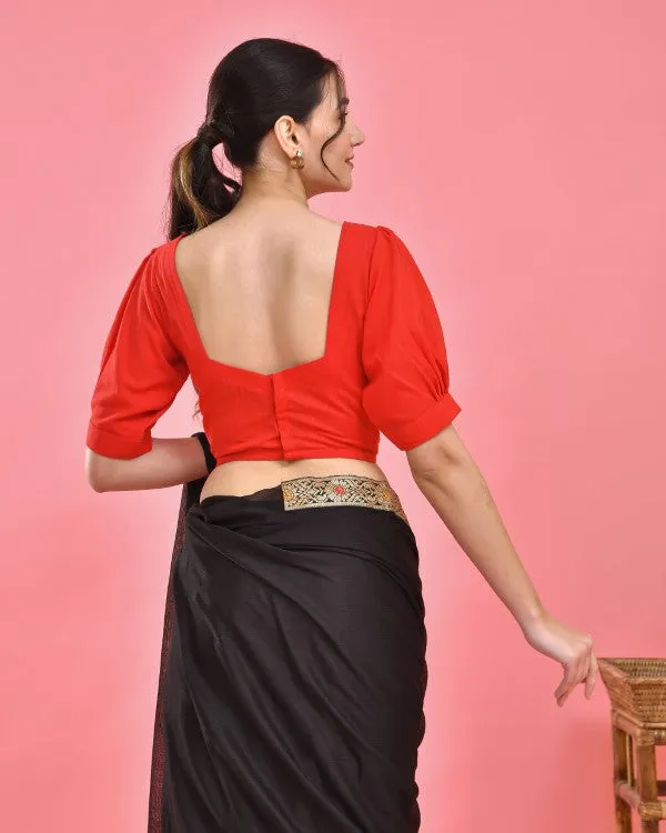 Red Crop Top Blouse
