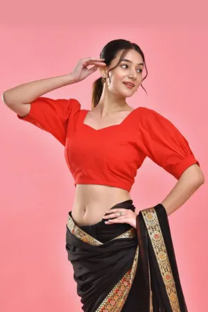 Red Crop Top Blouse