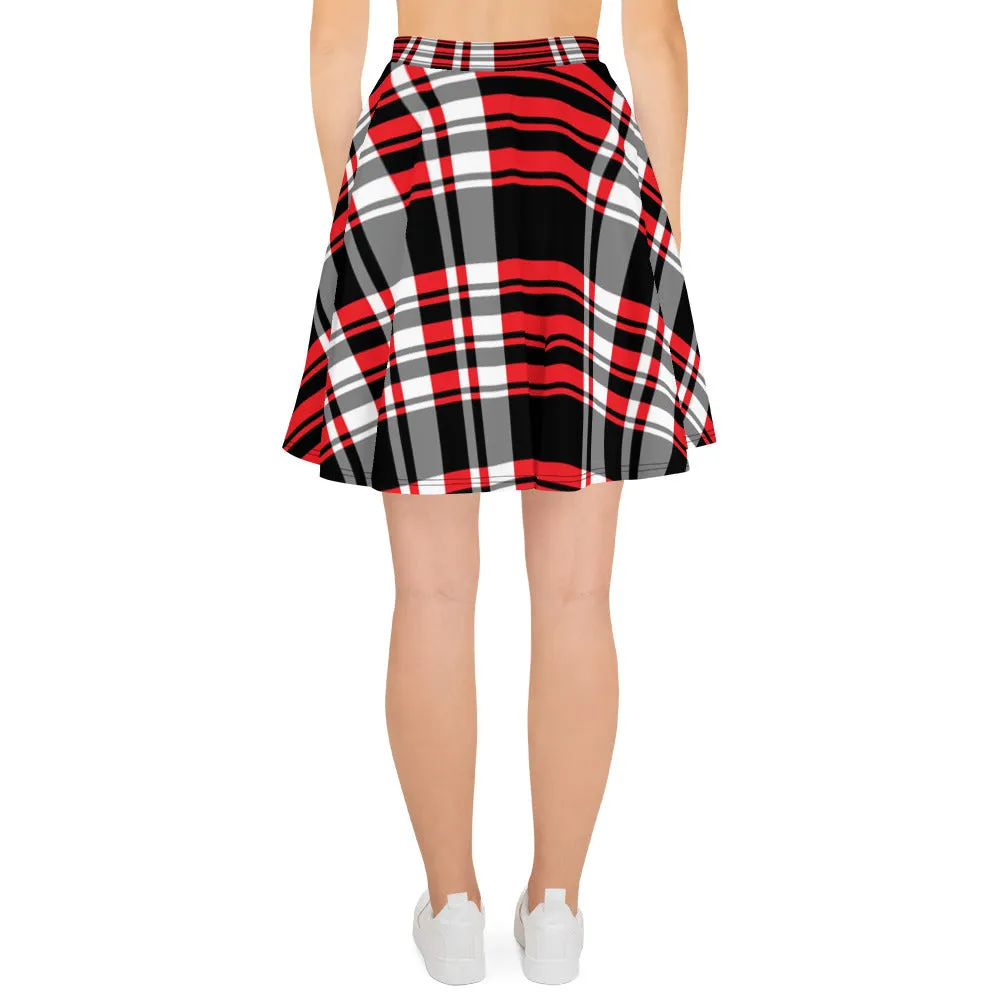 Red Plaid Skater Skirt