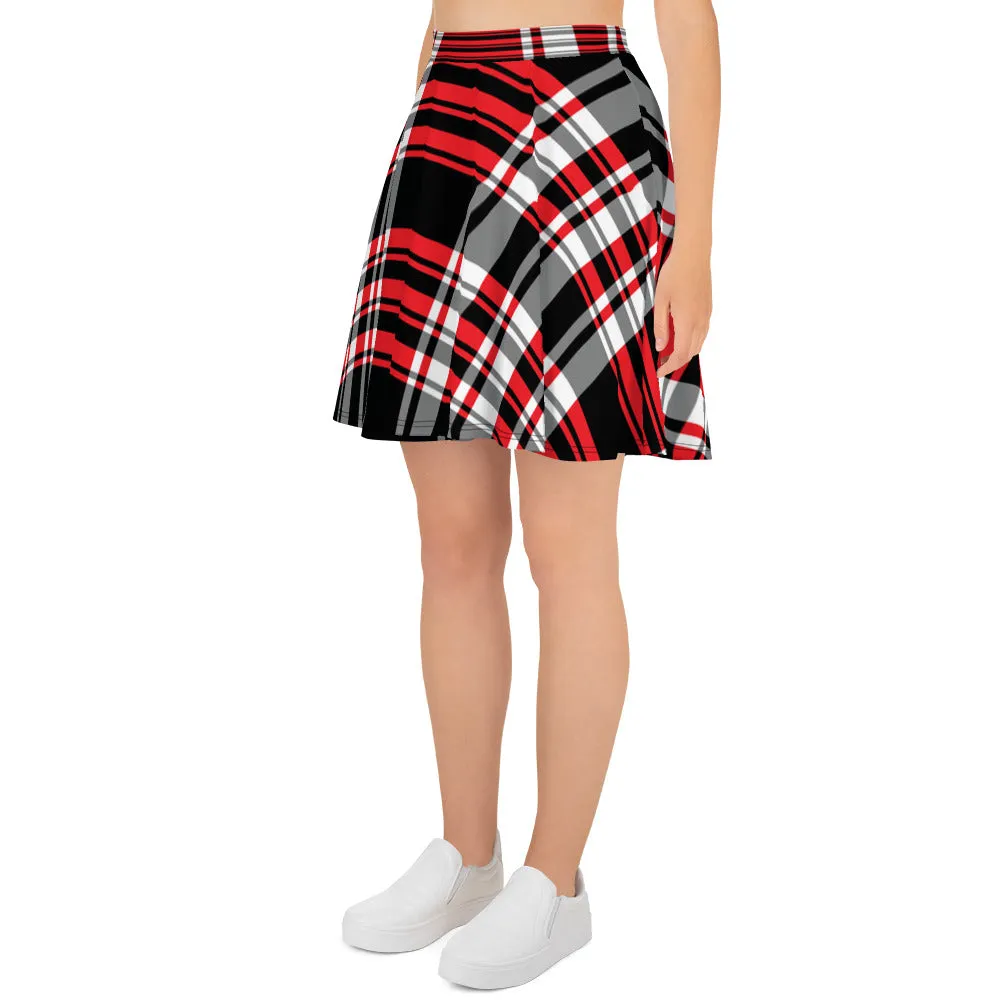 Red Plaid Skater Skirt