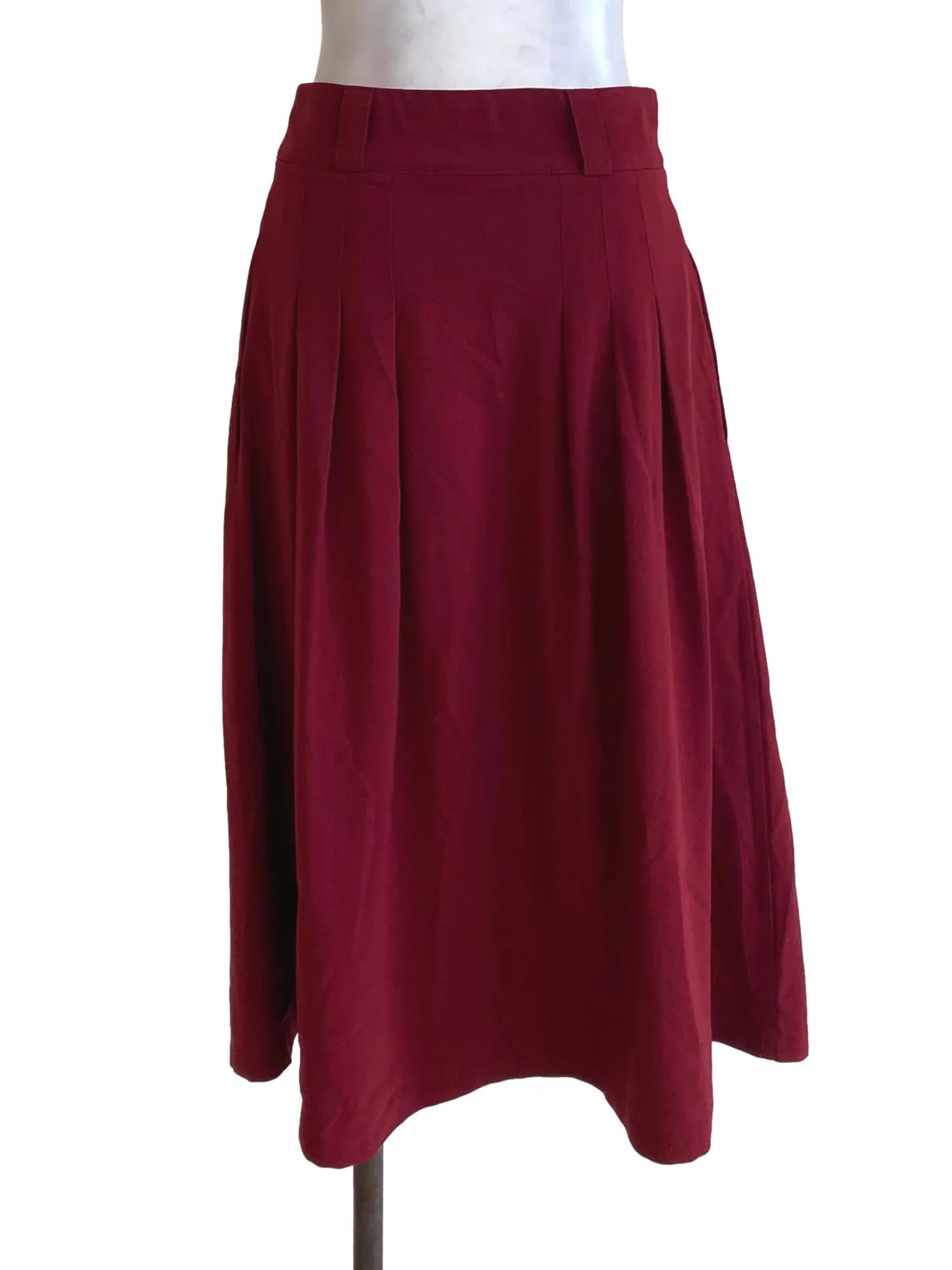 Red Pleated Skirt