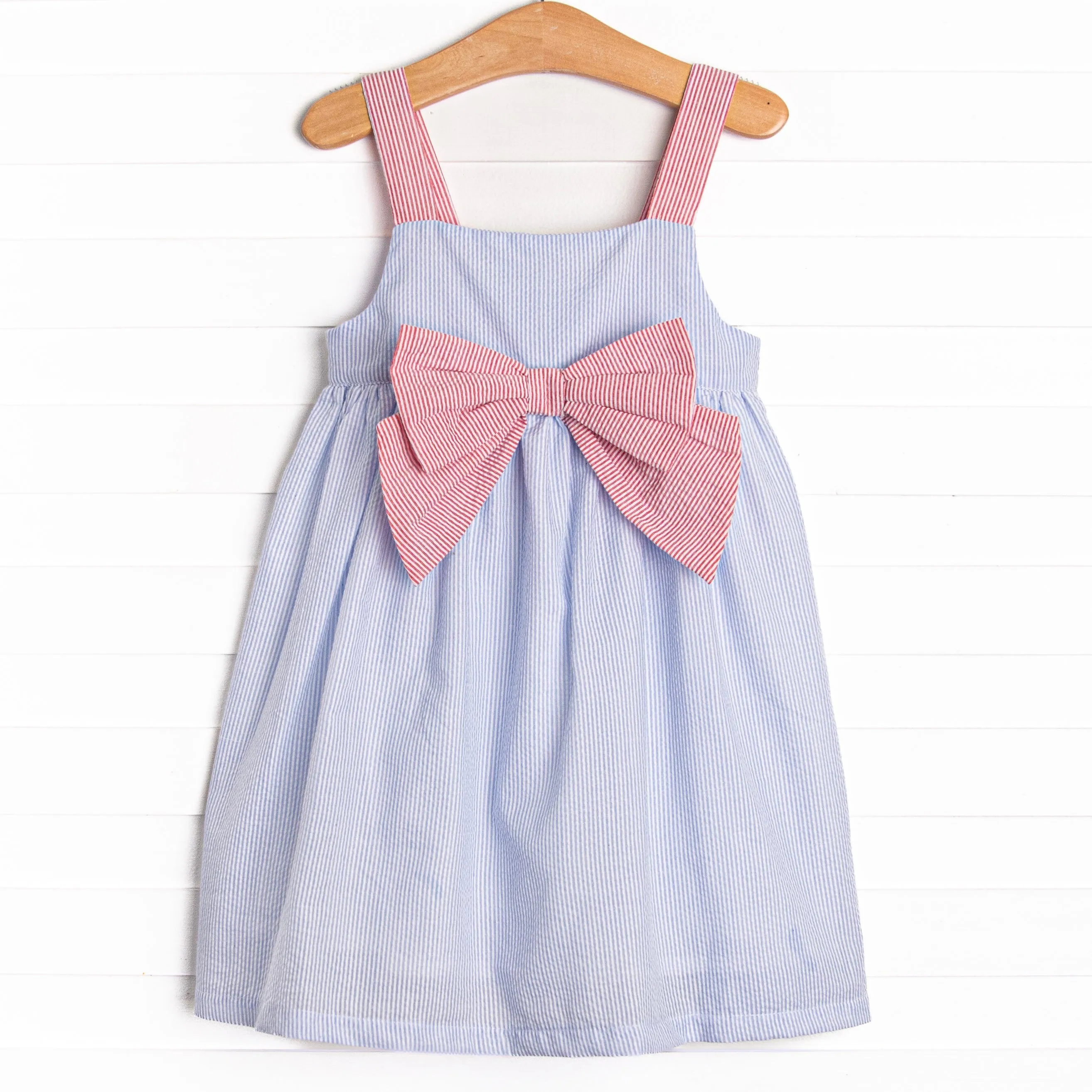 Red, White, and Blue Dress, Blue Seersucker