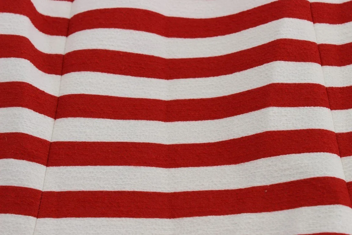 Red White Striped Stretch Sheath Dress