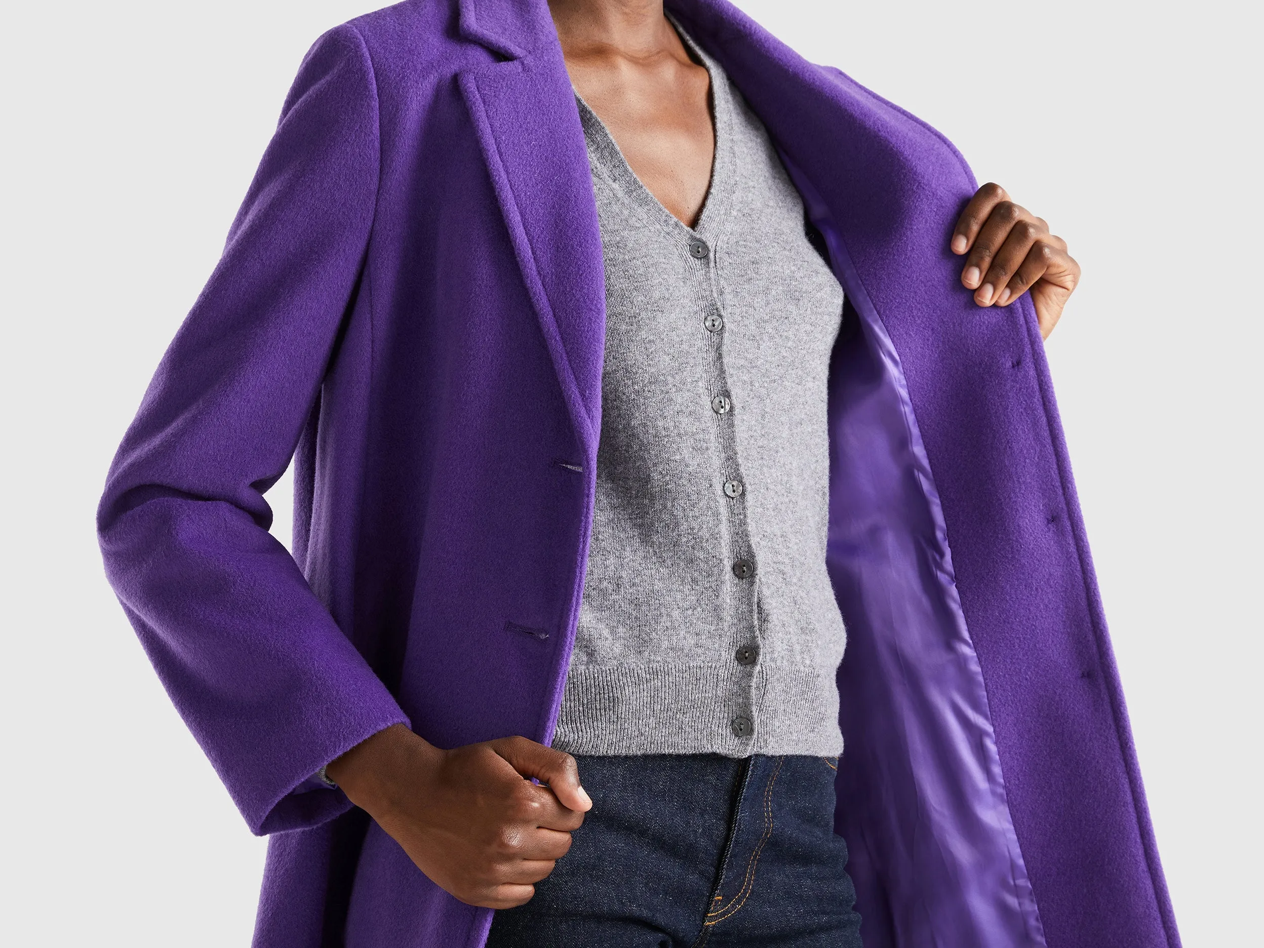 Relaxed Fit Button Down Solid Longline Coat