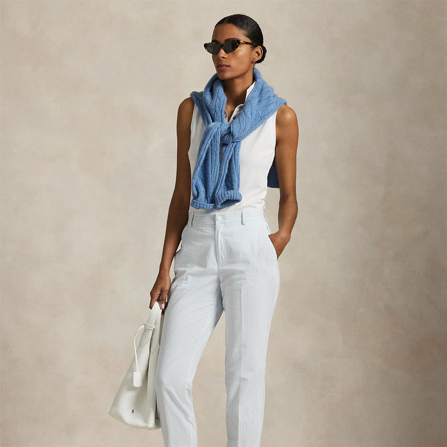 RLX Seersucker Skinny Pants Cold Spring/Ceramic White