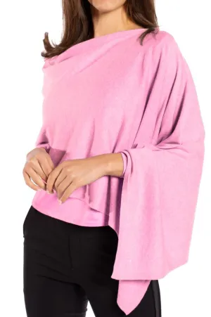 Rose Pink Cotton Cashmere Poncho