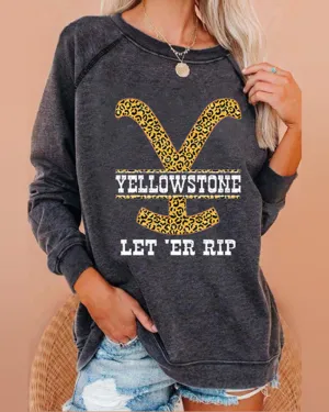 Round Neck Floral Printed T-Shirts Blouses Sweatshirts