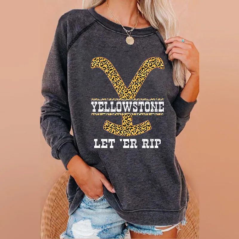 Round Neck Floral Printed T-Shirts Blouses Sweatshirts