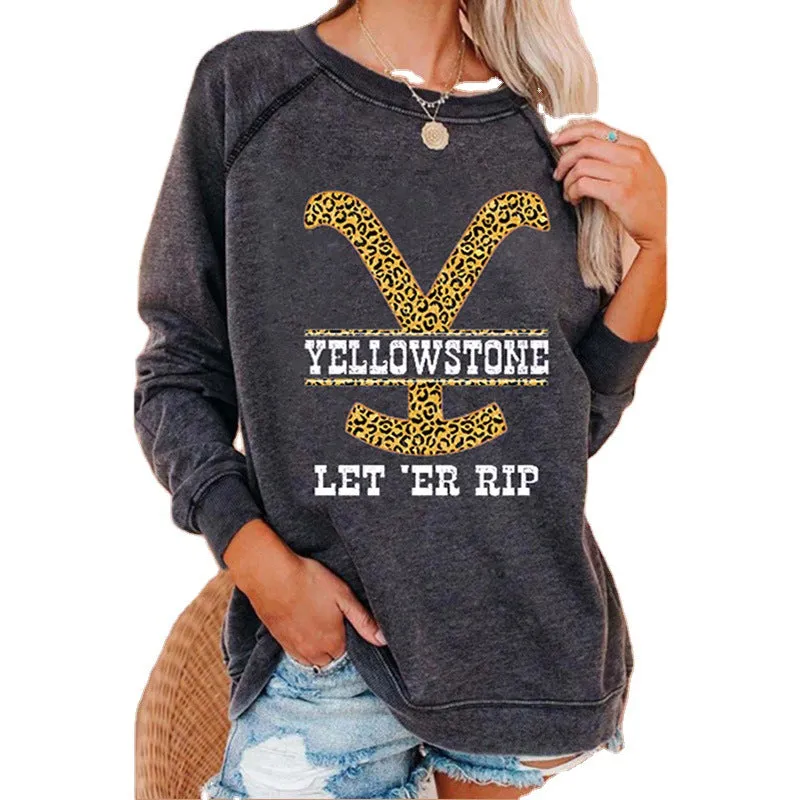 Round Neck Floral Printed T-Shirts Blouses Sweatshirts