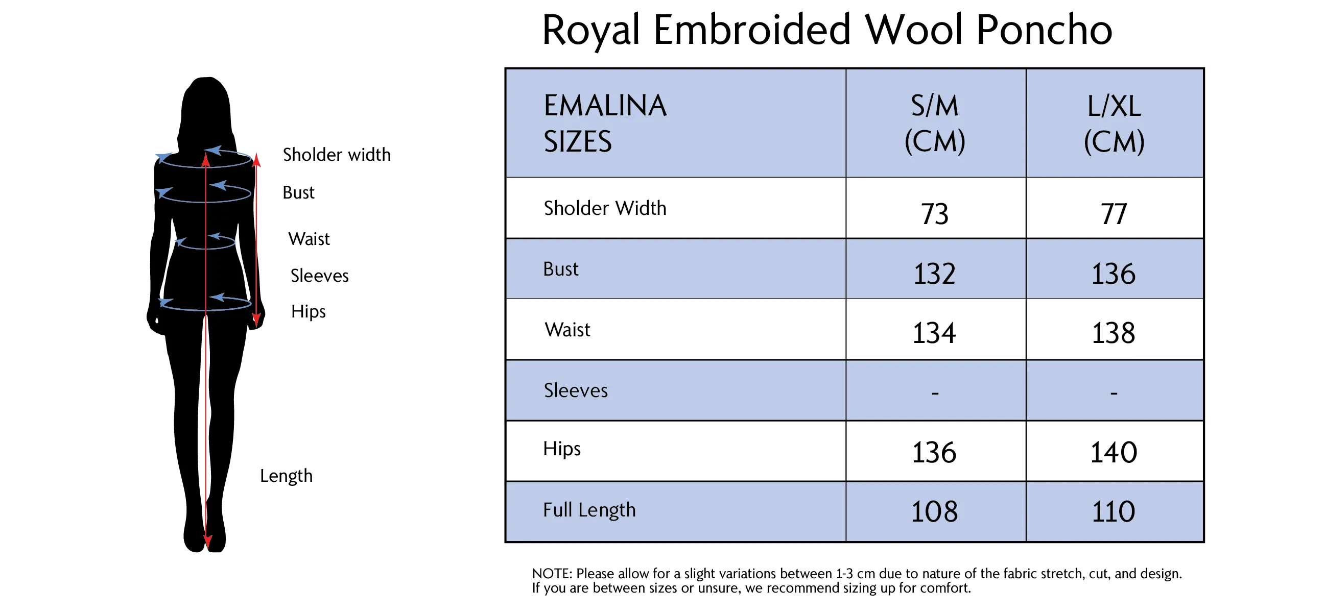 Royal Embroidered Wool Poncho