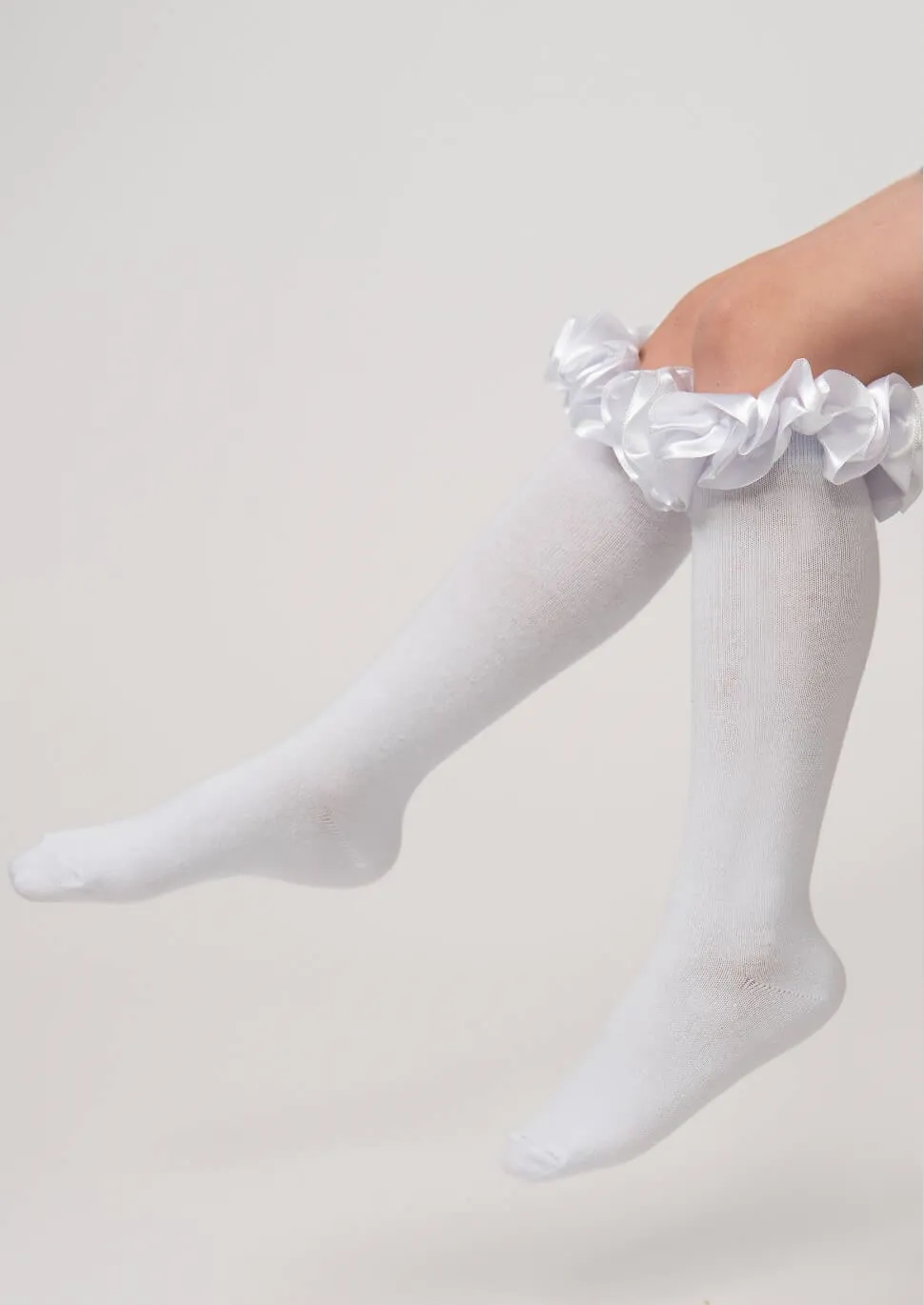 Ruffle Ribbon Knee Length Socks