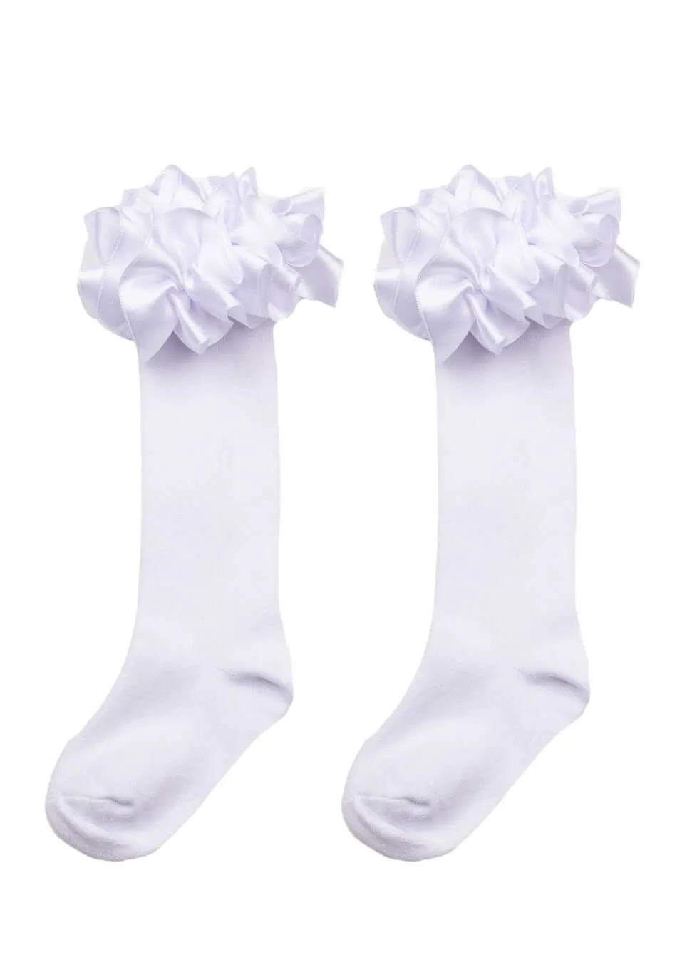 Ruffle Ribbon Knee Length Socks