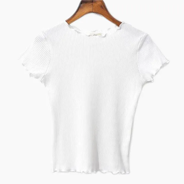 Ruffled Crop T-Shirt