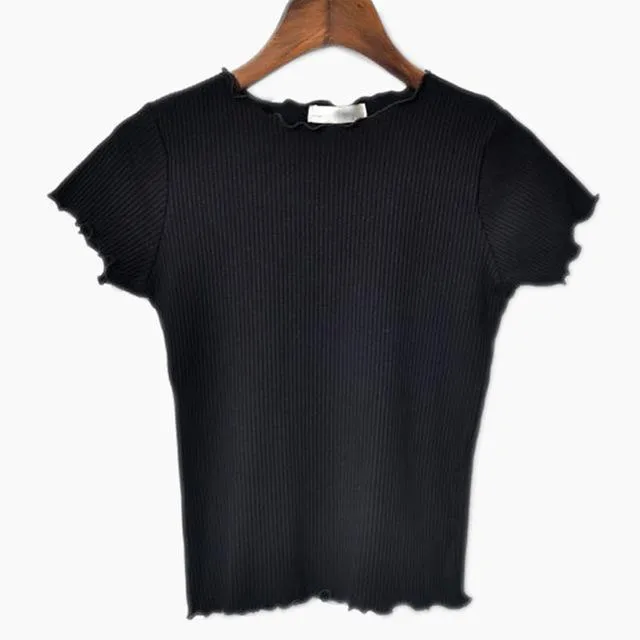 Ruffled Crop T-Shirt