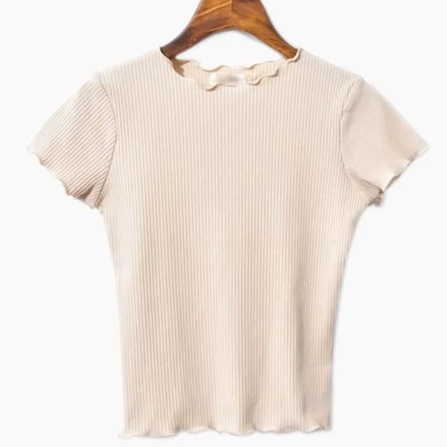 Ruffled Crop T-Shirt