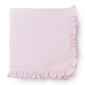 Ruffled Edge Pima Cotton Blanket - Light Pink