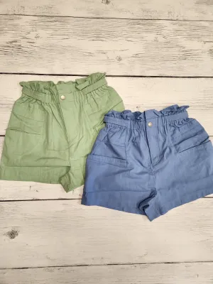 Ruffled High Waist Cotton Twill Shorts (2 colors)
