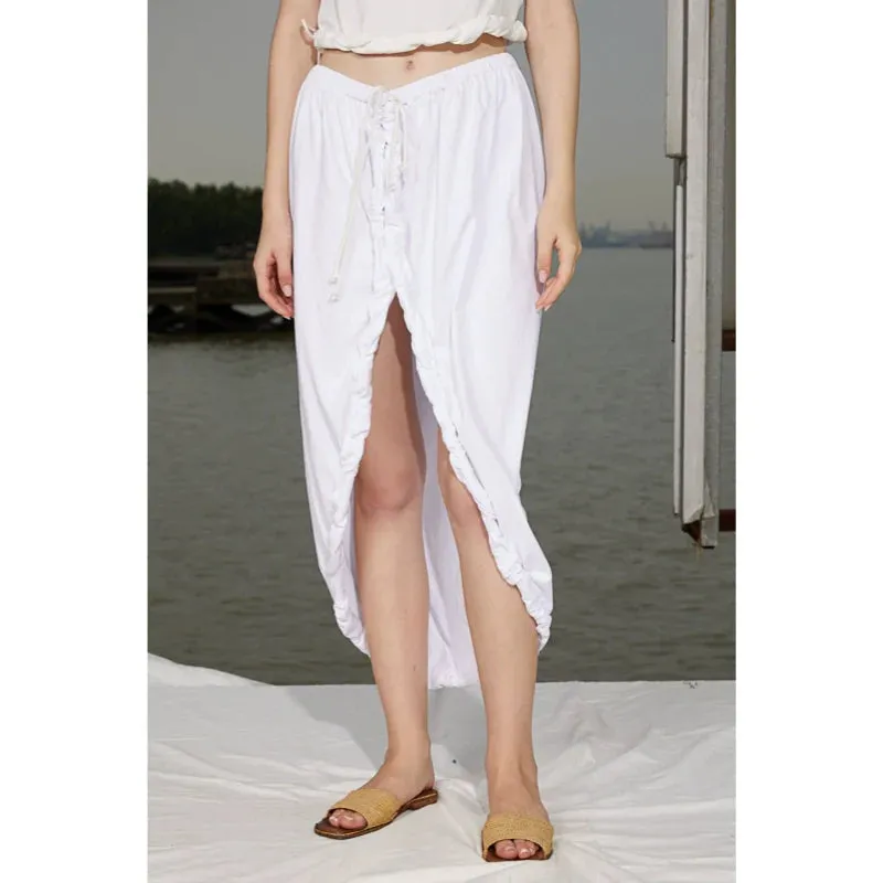 Ruffled Knit White Ensemble