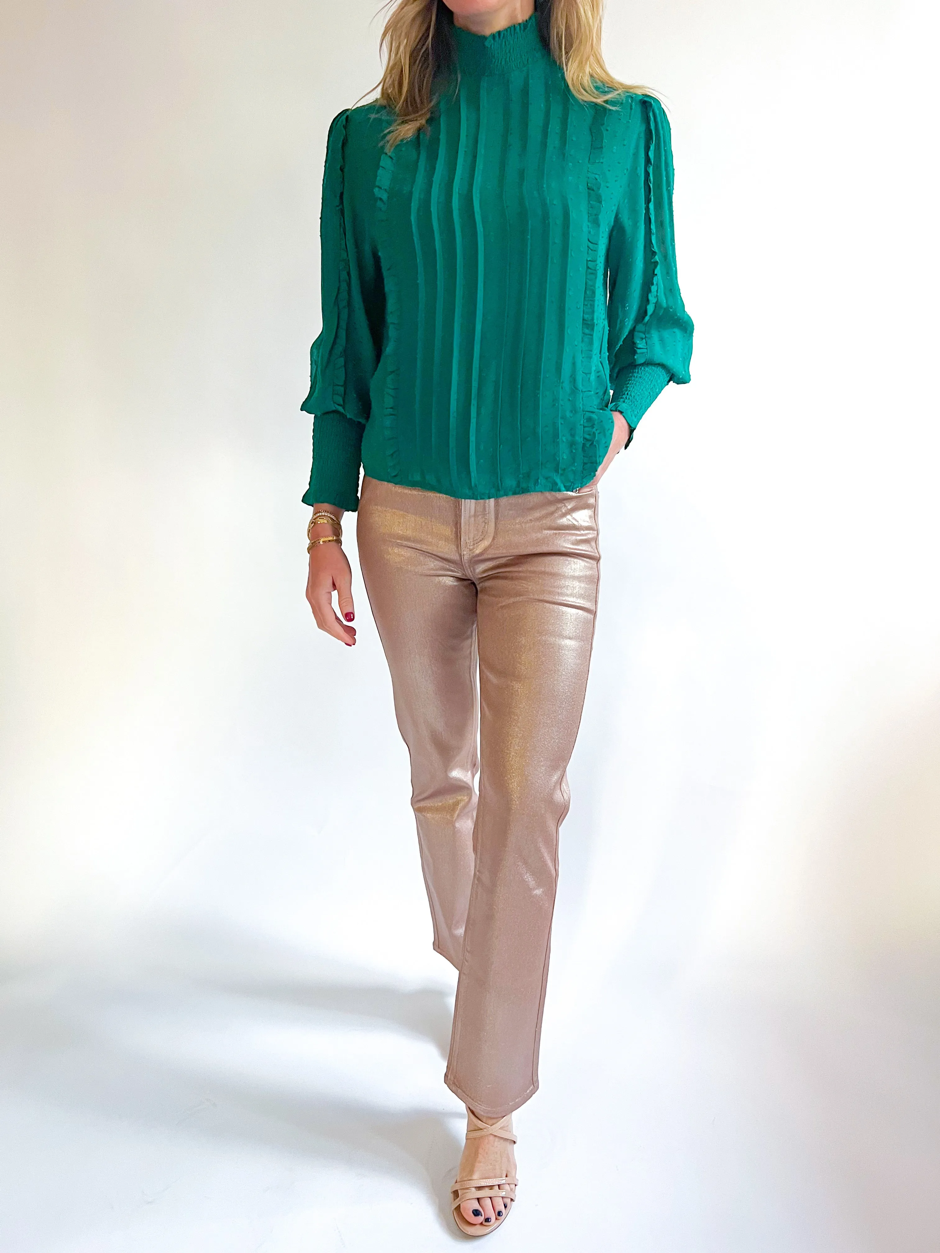 Ruffled Long Sleeve Blouse