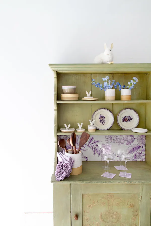RUFFLED NAPKIN SET IN LAVENDER GINGHAM (SET OF 4)