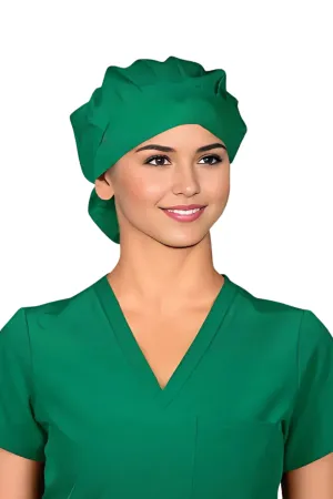 Ruffled Poppy Scrub Cap with Adjustable Tie-Back